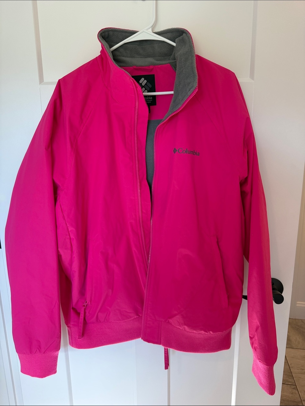 Columbia Women's Hot Pink Bomber Jacket with Gray Lining